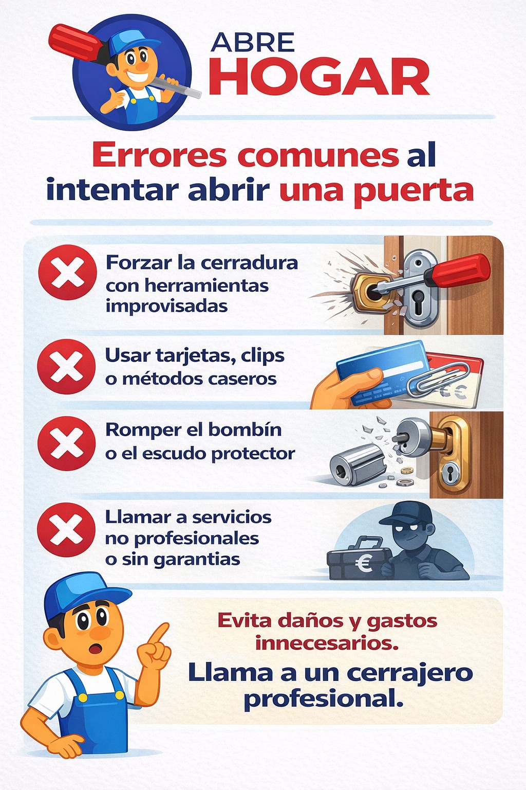 Errores comunes al intentar abrir una puerta